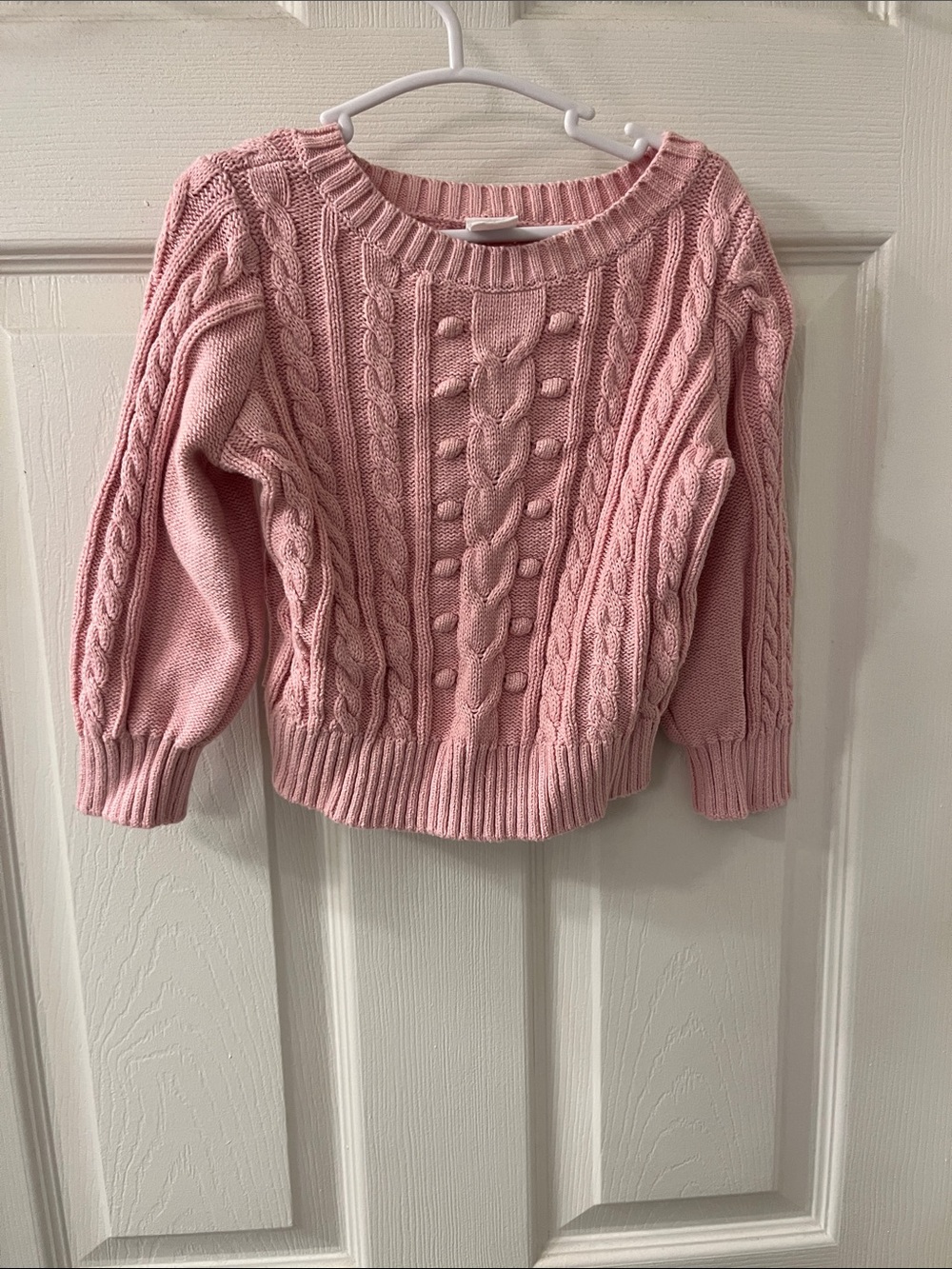 GAP Pink Cable Bobble Crew Sweater